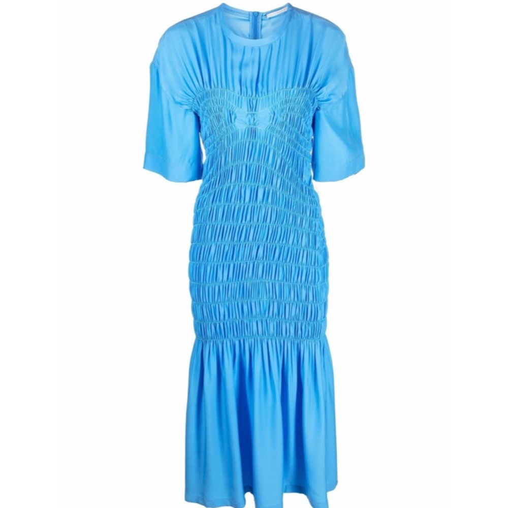 Stella McCartney elasticated blue dress